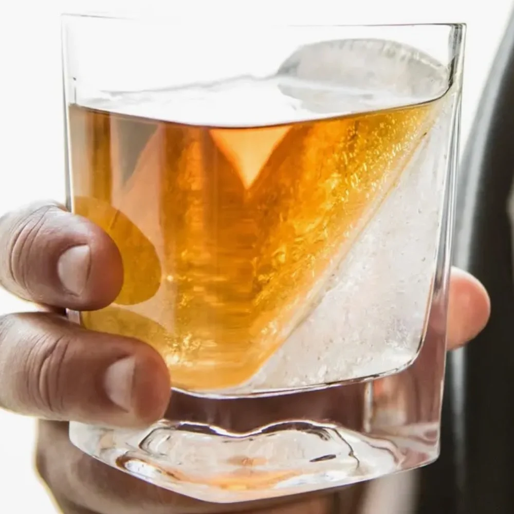 Set of Two Glass Corkcicle Whiskey Wedge, Glass with Silicone Ice Mold. NWOT 🥃 - Picture 5 of 7